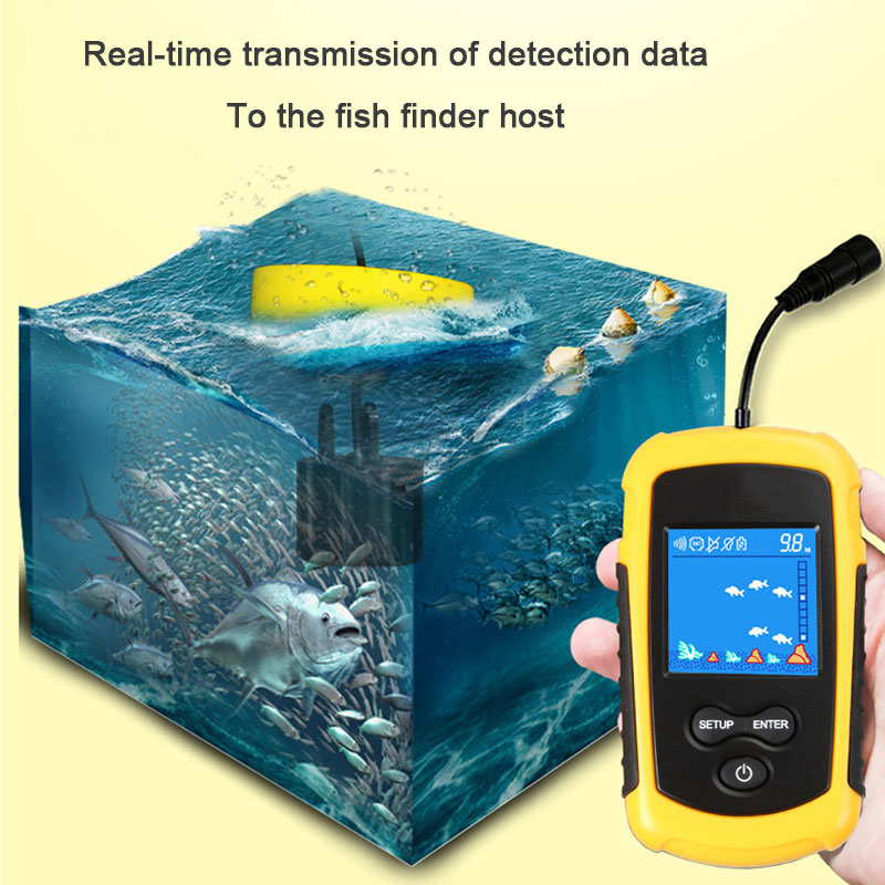 Fish Finder Portable - 100M przewodowy kolorowy ekran przenośny echosonda