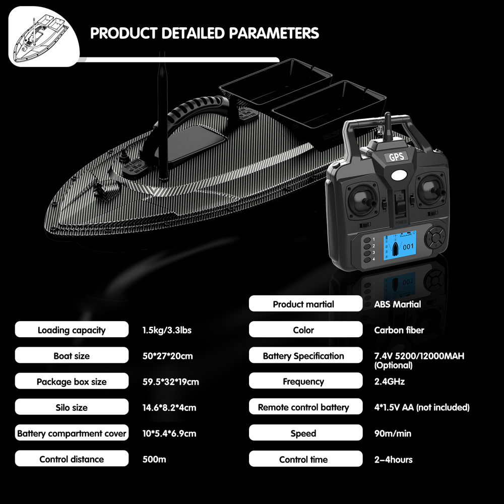 V070 12000 mAh/5200 mAh RC łód – Fish Finder Gps recenzja i cena